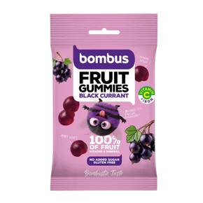 Bombus Fruit Gummies Black currant + Vitamin C černý rybíz želatinové bonbony 35 g